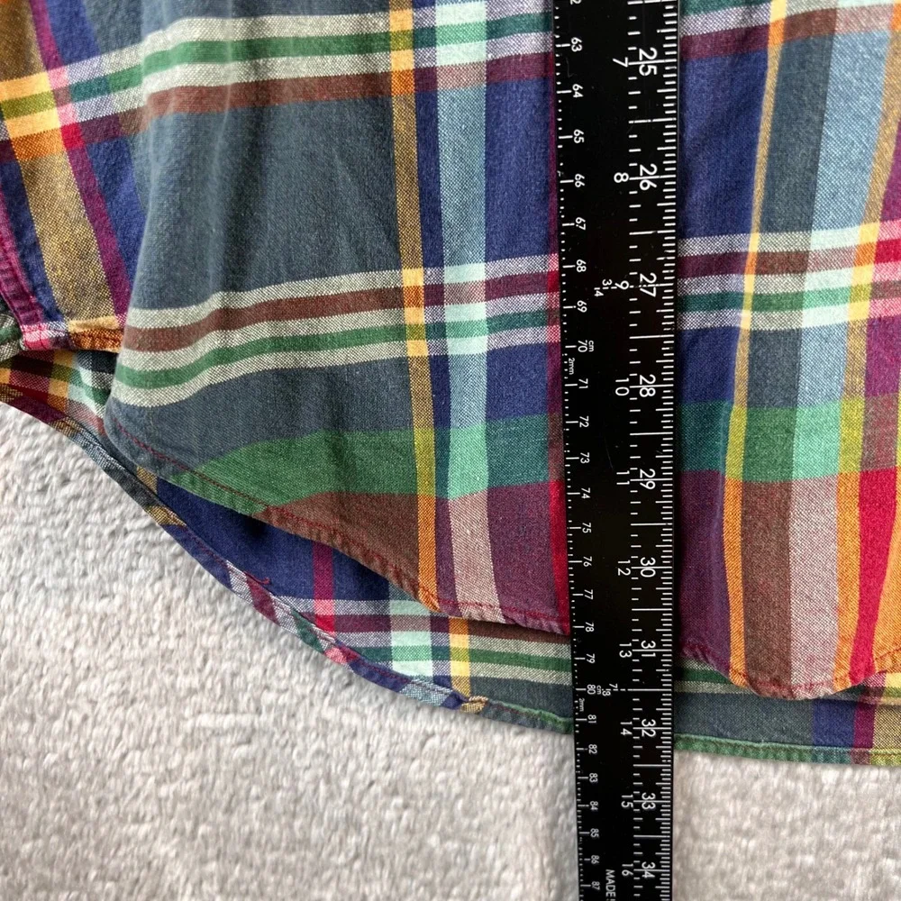 Ralph Lauren Mens XL Plaid Button Down Shirt Multi Color Cotton Long Sleeve